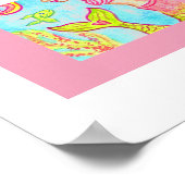 Rosa Meerjungfrau - Kunst drucken Poster (Ecke)