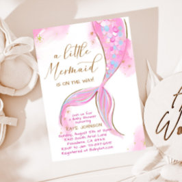 Rosa Meerjungfrau Mädchen-Dusche Einladung