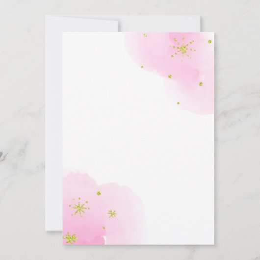 Rosa Meerjungfrau Mädchen-Dusche Einladung (Rückseite)