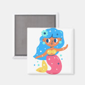 Rosa Meerjungfrau Magnet (Vorderseite/Rückseite)