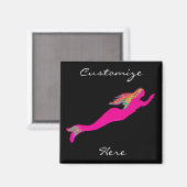 Rosa Meerjungfrau Magnet (Vorderseite/Rückseite)