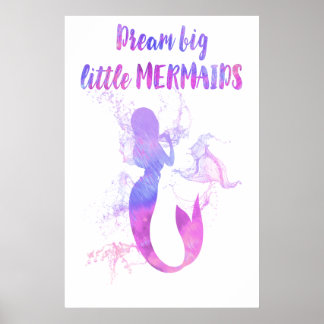 Rosa Meerjungfrau Malerei Träume groß kleine Meerj Poster