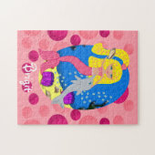 Rosa Meerjungfrau mit Dolphin Puzzle (Horizontal)