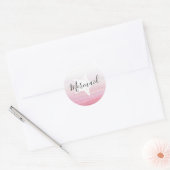 Rosa Meerjungfrau mit Starfish Geburtstagskleber Runder Aufkleber (Umschlag)