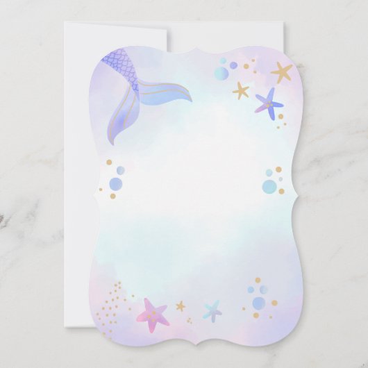 Rosa Meerjungfrau Party Geburtstag Einladung (Rückseite)