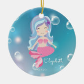 Rosa Meerjungfrau-personalisierte Keramikornament (Vorne)