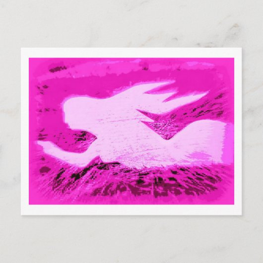 Rosa Meerjungfrau Postkarte (Vorderseite)