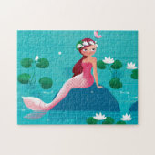 Rosa Meerjungfrau-Puzzlespiel Puzzle (Horizontal)