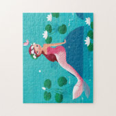 Rosa Meerjungfrau-Puzzlespiel Puzzle (Vertikal)