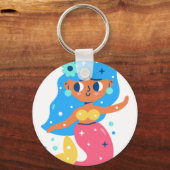 Rosa Meerjungfrau Schlüsselanhänger (Vorderseite)