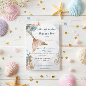 Rosa Meerjungfrau Schwanz Geburtstag Einladung