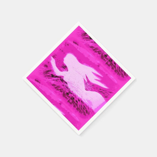 Rosa Meerjungfrau Serviette (Ecke)