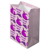 Rosa Meerjungfrau Tasche Mittlere Geschenktüte (Rückseite Schrägansicht)