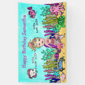 Rosa Meerjungfrau unter dem Meeresbanner Banner (Vertikal)