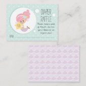 Rosa Meerjungfrau Windelwölfe Eintrittskarten Ligh Begleitkarte (Vorne/Hinten)