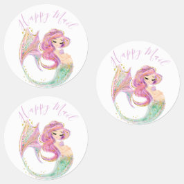 Rosa Meerjungfraudusche Etiketten