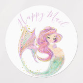 Rosa Meerjungfraudusche Etiketten (Design 1)