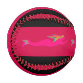 Rosa Meerjungfrauen auf Rot Baseball (Vorderseite Links)