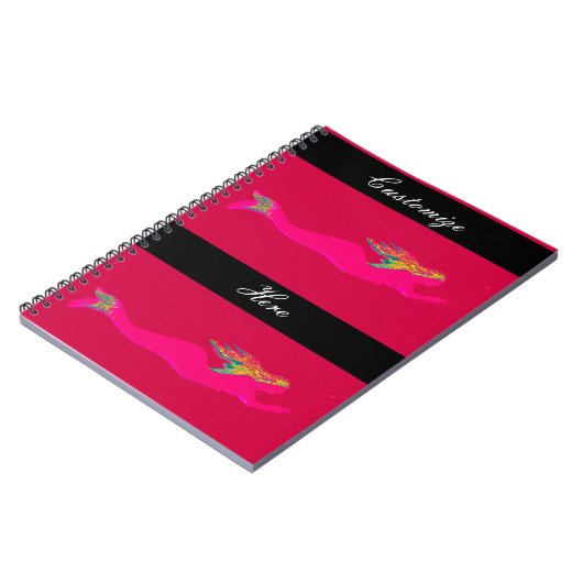 Rosa Meerjungfrauen rot/schwarz Notizblock (Linke Seite)