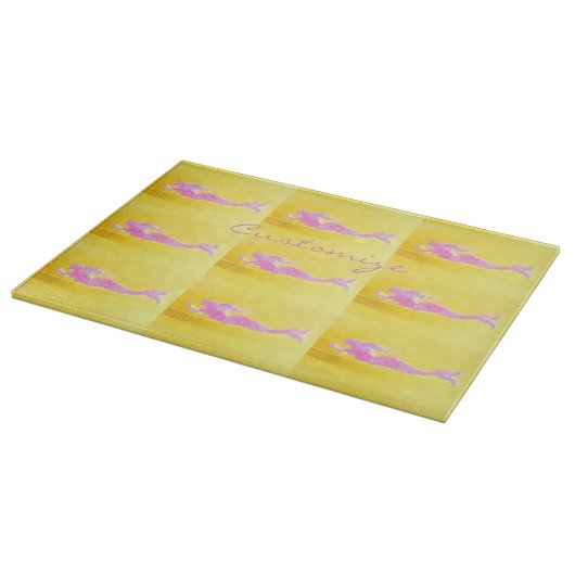 Rosa Meerjungfrauen Schneidebrett (Ecke)
