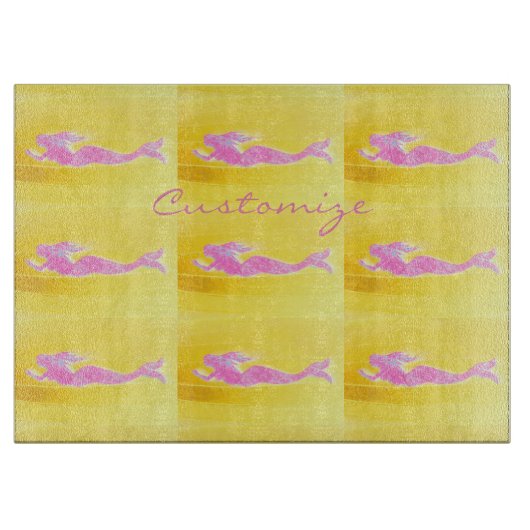 Rosa Meerjungfrauen Schneidebrett (Vorderseite)