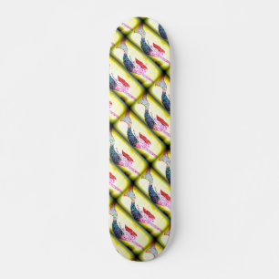 Rosa Meerjungfrauen unter Wasser schwimmen Skateboard
