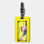 rosa Meerjungfrauunterwasserschwimmen Gepäckanhänger (Vorderseite vertikal)