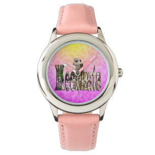 Rosa-Meerkat-Logo-Design Armbanduhr