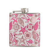 rosa Meermuster Flachmann (Vorderseite)