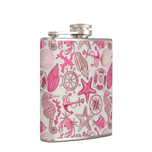 rosa Meermuster Flachmann (Rechts)