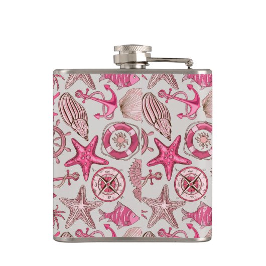 rosa Meermuster Flachmann (Rückseite)