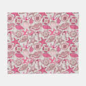 rosa Meermuster Fleecedecke (Vorderseite (Horizontal))