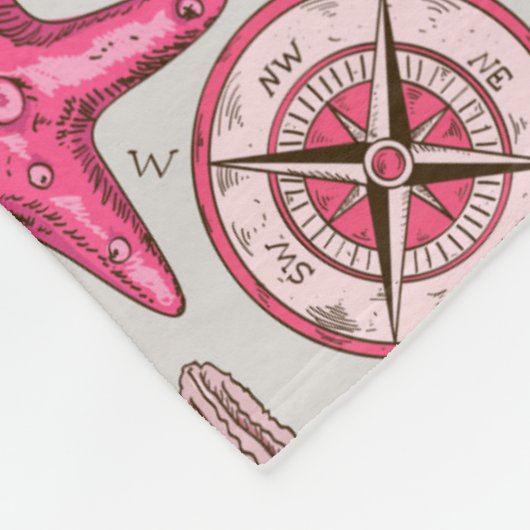 rosa Meermuster Fleecedecke (Ecke)