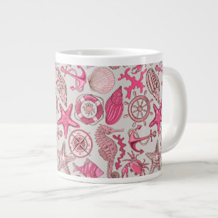 rosa Meermuster Jumbo-Tasse