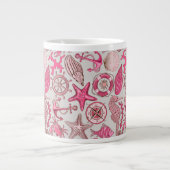rosa Meermuster Jumbo-Tasse (Vorderseite)