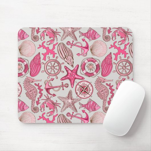 rosa Meermuster Mousepad (Mit Mouse)