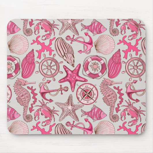rosa Meermuster Mousepad (Vorne)