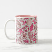 rosa Meermuster Zweifarbige Tasse (Links)