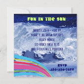 Rosa Meerwasser Meerwasser Party Einladung (Rückseite)