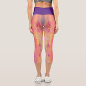 Rosa Mehrfarbige Python Schlange Druckfrauen Capri Leggings (Rückseite)