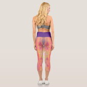 Rosa Mehrfarbige Python Schlange Druckfrauen Capri Leggings (Rückseite)