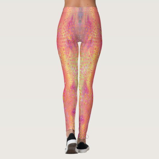 Rosa Mehrfarbige Python Schlange Druckfrauen Leggings (Rückseite)
