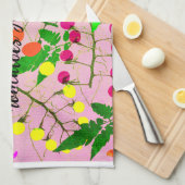 rosa mehrfarbige Tomatensorten Geschirrtuch (Viertel Falte)