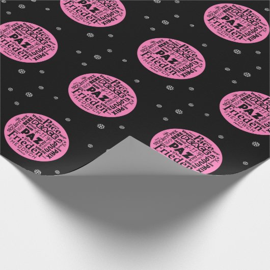 Rosa mehrsprachiges Papier für die Friedensverpack Geschenkpapier (Ecke)