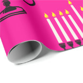Rosa menorah hanukkah purim jüdischen Druck Geschenkpapier (Rolleneckpunkt)