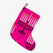 Rosa menorah hanukkah purim jüdischen Druck Kleiner Weihnachtsstrumpf (Vorderansicht (hängend))