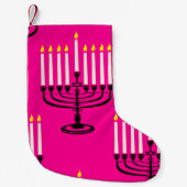 Rosa menorah hanukkah purim jüdischen Druck Kleiner Weihnachtsstrumpf (Vorderseite)