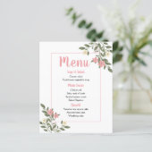 Rosa Menü Blumenblumen Party Botanisch (Stehend Vorderseite)