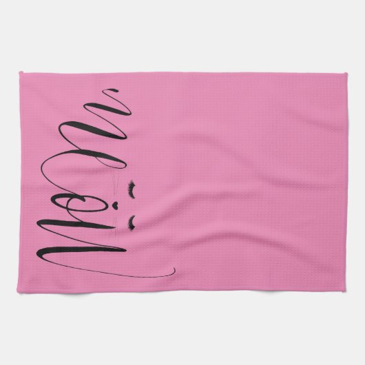 Rosa Meow Cat Geschirrtuch (Horizontal)