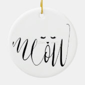 Rosa Meow Cat Keramik Ornament (Hinten)